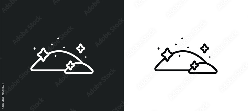 Poster dust line icon in white and black colors. dust flat vector icon from dust collection for web, mobile