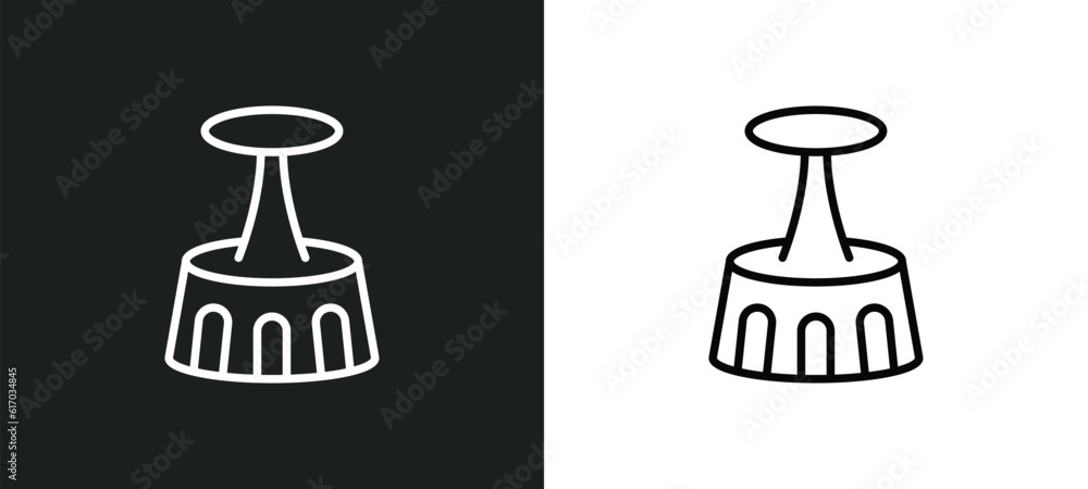Poster acrobatic line icon in white and black colors. acrobatic flat vector icon from acrobatic collection 