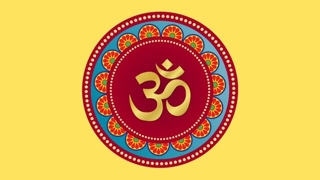 Hum Om Devanagari divine Hindu background video 