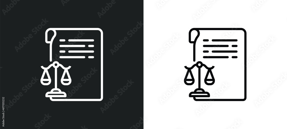 Poster documents line icon in white and black colors. documents flat vector icon from documents collection 