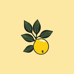 Yellow lemon grapefruit stylish icon. Juicy fruit logo