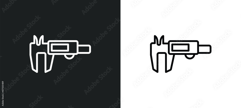 Poster measurement line icon in white and black colors. measurement flat vector icon from measurement colle