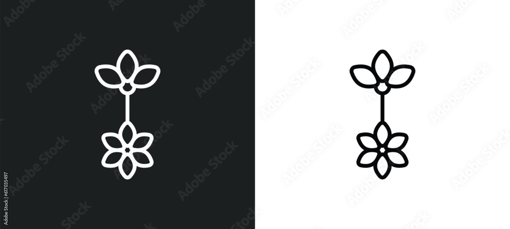 Poster belly piercing line icon in white and black colors. belly piercing flat vector icon from belly pierc