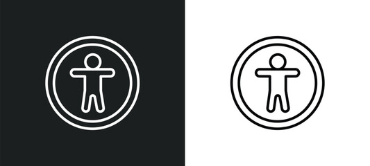 accessability line icon in white and black colors. accessability flat vector icon from accessability collection for web, mobile apps and ui.