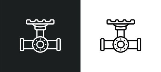 pipes line icon in white and black colors. pipes flat vector icon from pipes collection for web, mobile apps and ui.