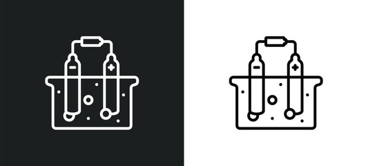 electrolysis line icon in white and black colors. electrolysis flat vector icon from electrolysis collection for web, mobile apps and ui.