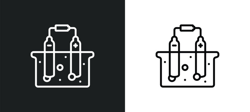 electrolysis line icon in white and black colors. electrolysis flat vector icon from electrolysis collection for web, mobile apps and ui.