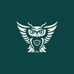 Minimal owl logo design premium vector illustration 
