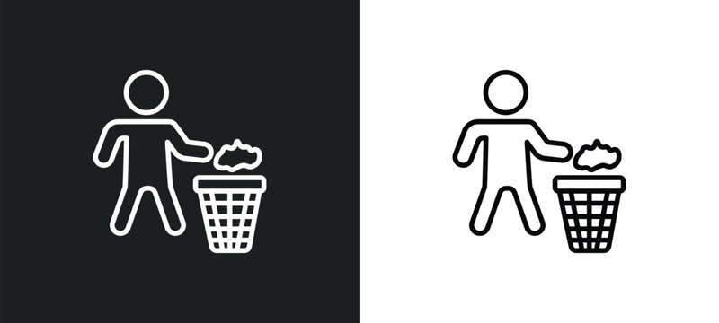throw line icon in white and black colors. throw flat vector icon from throw collection for web, mobile apps and ui.