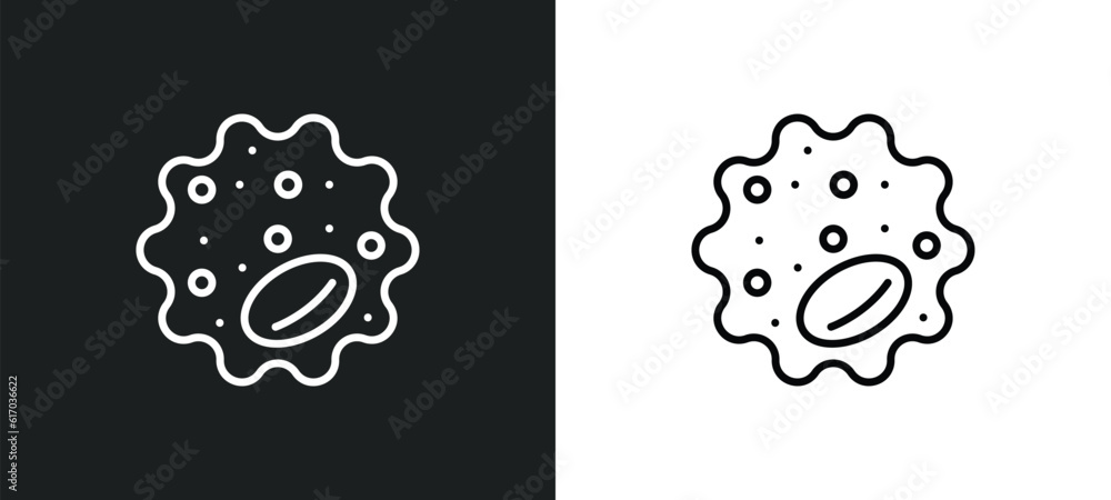 Poster basophil line icon in white and black colors. basophil flat vector icon from basophil collection for
