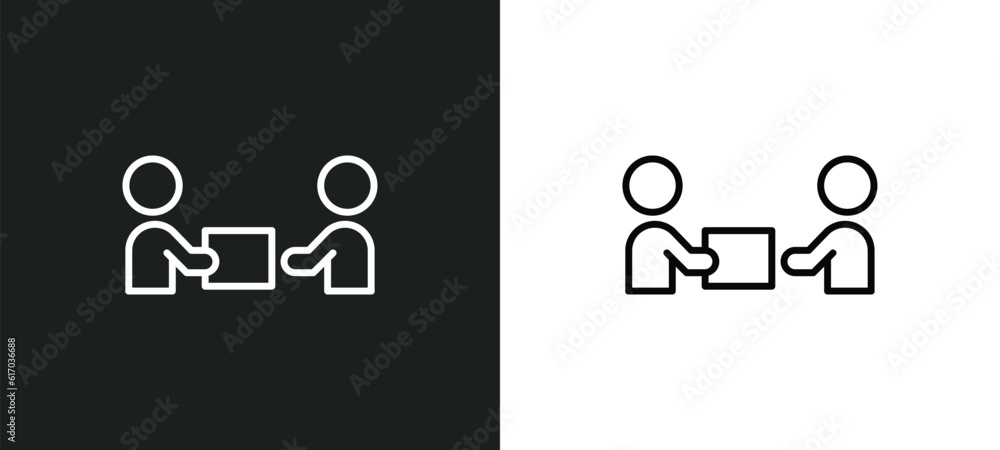 Poster give over line icon in white and black colors. give over flat vector icon from give over collection 