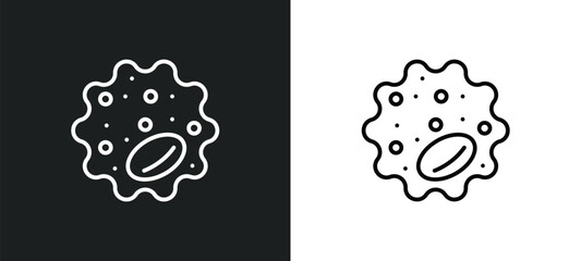 basophil line icon in white and black colors. basophil flat vector icon from basophil collection for web, mobile apps and ui.