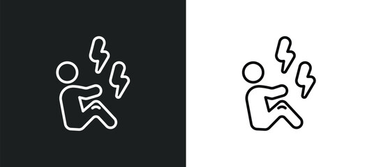 pain line icon in white and black colors. pain flat vector icon from pain collection for web, mobile apps and ui.