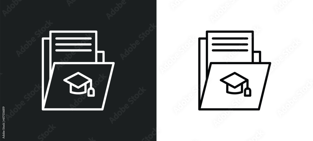 Poster curriculum line icon in white and black colors. curriculum flat vector icon from curriculum collecti