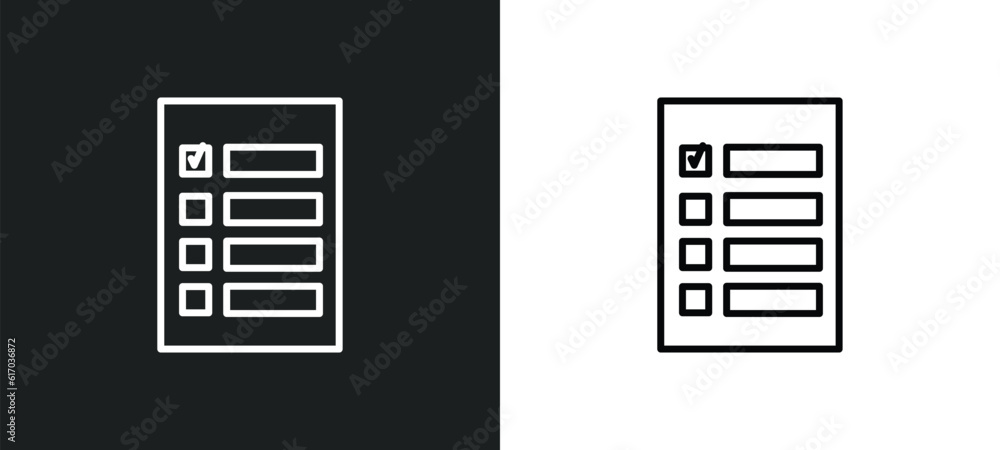 Poster selection line icon in white and black colors. selection flat vector icon from selection collection 