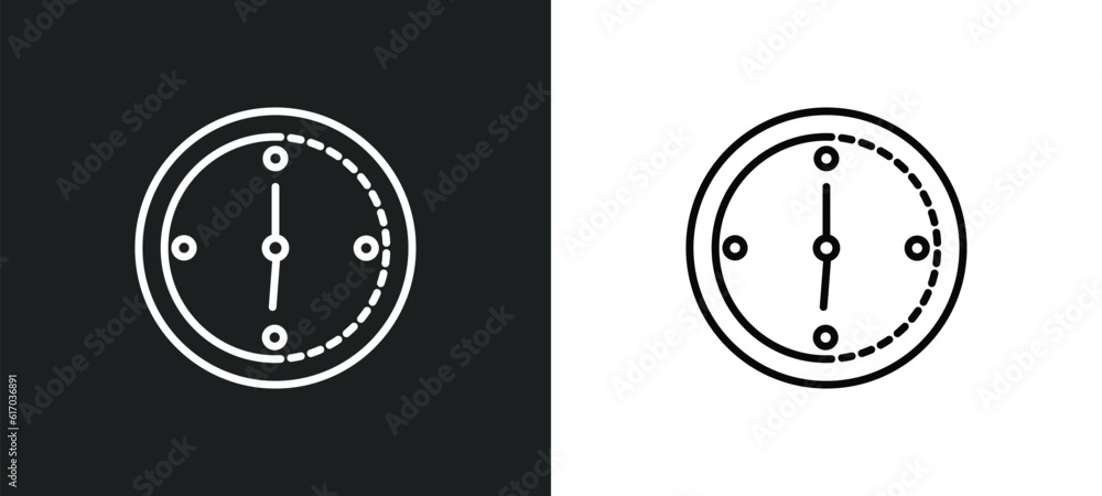 Poster time line icon in white and black colors. time flat vector icon from time collection for web, mobile