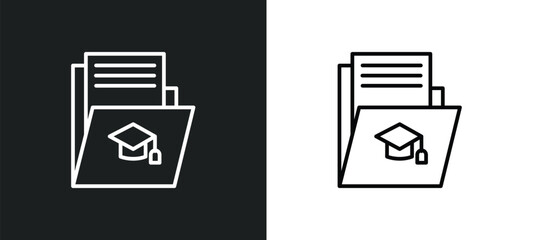 curriculum line icon in white and black colors. curriculum flat vector icon from curriculum collection for web, mobile apps and ui.