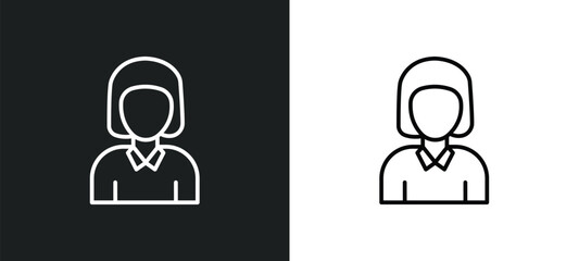 women line icon in white and black colors. women flat vector icon from women collection for web, mobile apps and ui.