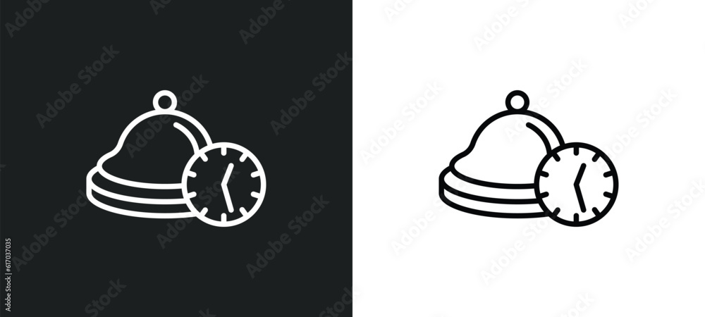 Aufkleber reservation line icon in white and black colors. reservation flat vector icon from reservation colle