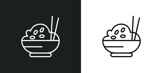 rice line icon in white and black colors. rice flat vector icon from rice collection for web, mobile apps and ui.