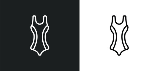 swimming suit line icon in white and black colors. swimming suit flat vector icon from swimming suit collection for web, mobile apps and ui.