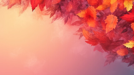 Naklejka na ściany i meble Autumn background with a copy space, mockup, closeup, generative ai