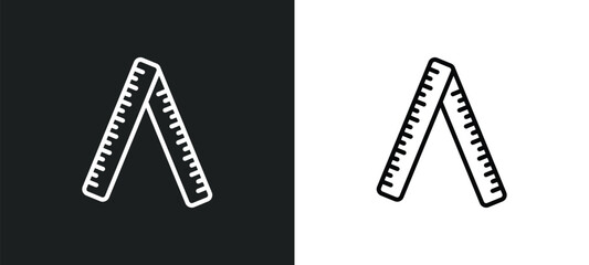 ruler line icon in white and black colors. ruler flat vector icon from ruler collection for web, mobile apps and ui.