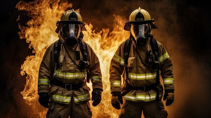 Fototapeta premium Firefighters are conducting a rescue