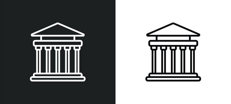 greek line icon in white and black colors. greek flat vector icon from greek collection for web, mobile apps and ui.