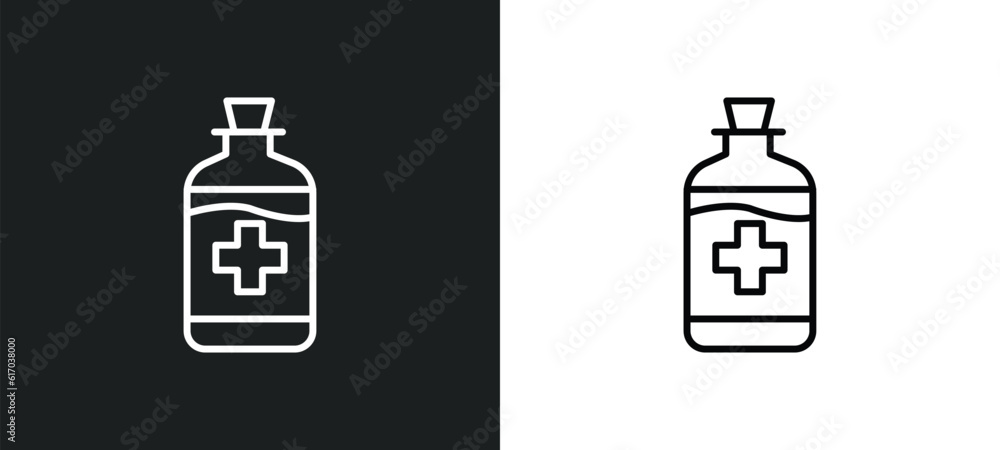 Poster syrup line icon in white and black colors. syrup flat vector icon from syrup collection for web, mob