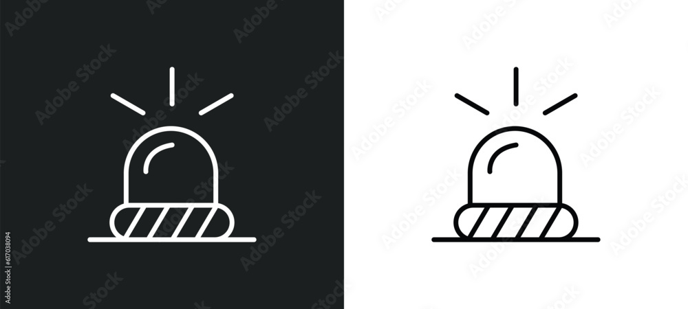 Poster emergency line icon in white and black colors. emergency flat vector icon from emergency collection 
