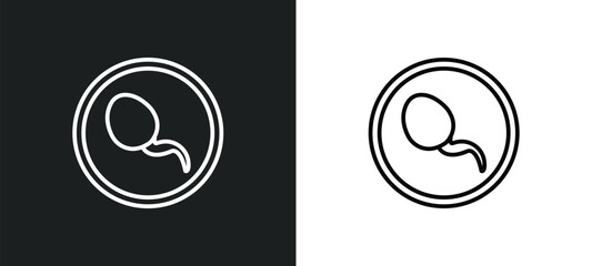 spermatozoon line icon in white and black colors. spermatozoon flat vector icon from spermatozoon collection for web, mobile apps and ui. - obrazy, fototapety, plakaty