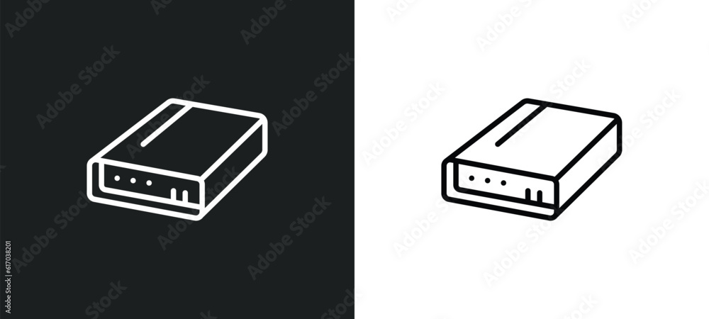 Poster local disk line icon in white and black colors. local disk flat vector icon from local disk collecti