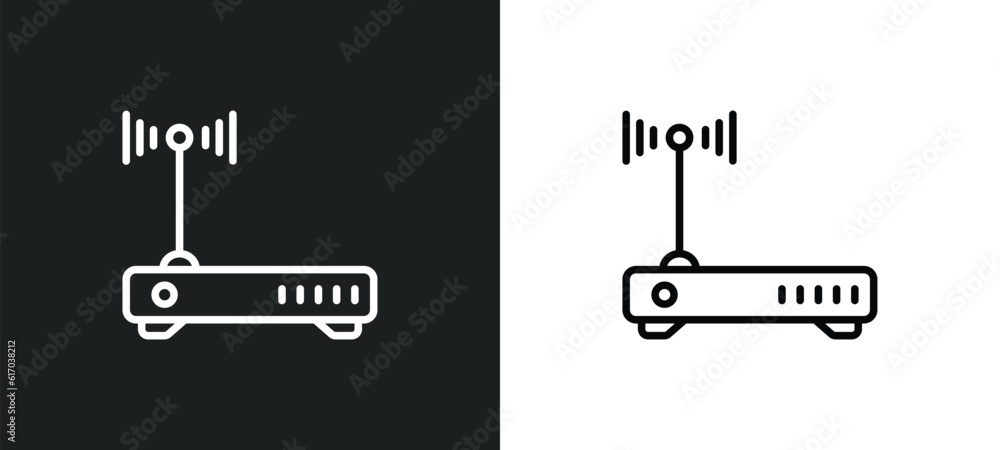 Aufkleber hardware hotspot line icon in white and black colors. hardware hotspot flat vector icon from hardwar