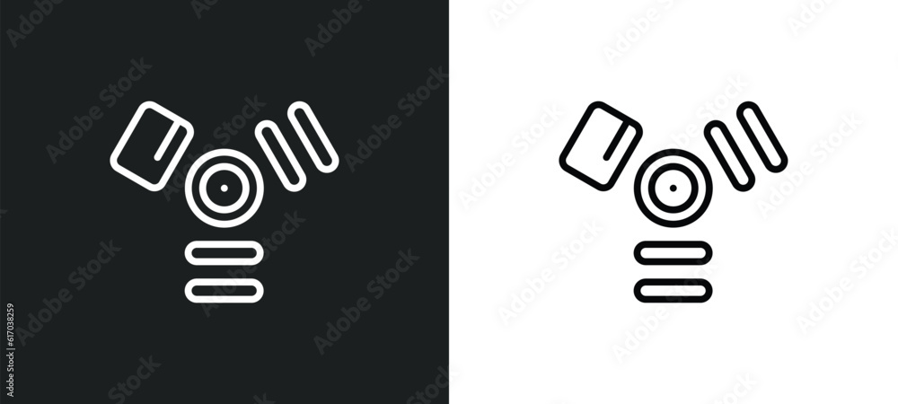 Poster firewire line icon in white and black colors. firewire flat vector icon from firewire collection for