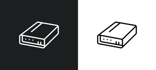 local disk line icon in white and black colors. local disk flat vector icon from local disk collection for web, mobile apps and ui.