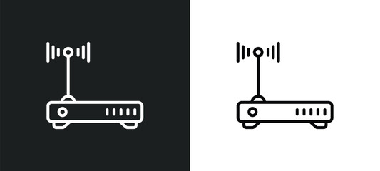 hardware hotspot line icon in white and black colors. hardware hotspot flat vector icon from hardware hotspot collection for web, mobile apps and ui.