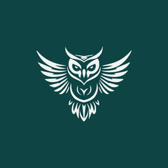 Nigh Owl Logo Art Design concept Illustration Vector Template
