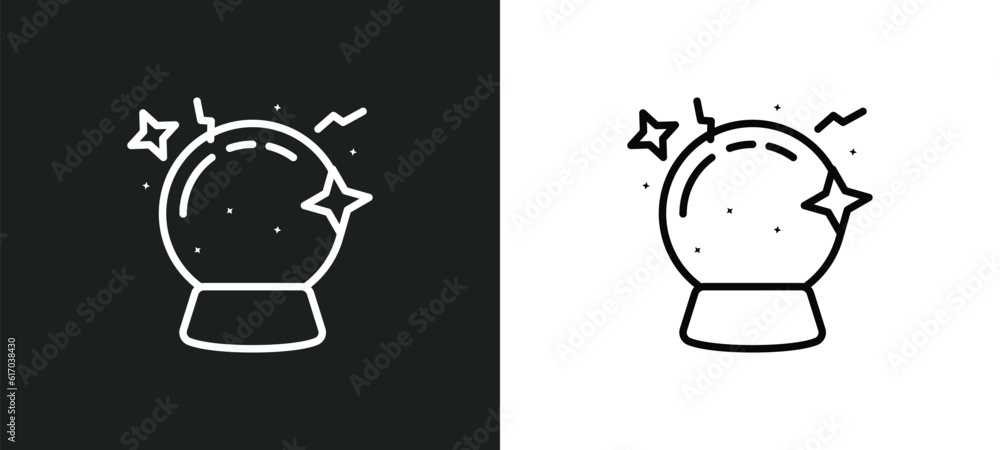 Poster future line icon in white and black colors. future flat vector icon from future collection for web, 
