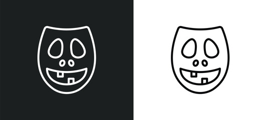 facial mask line icon in white and black colors. facial mask flat vector icon from facial mask collection for web, mobile apps and ui.