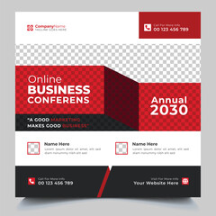Digital business marketing banner for social media post template