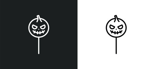 halloween candy line icon in white and black colors. halloween candy flat vector icon from halloween candy collection for web, mobile apps and ui.