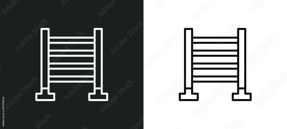 Poster trellis line icon in white and black colors. trellis flat vector icon from trellis collection for we