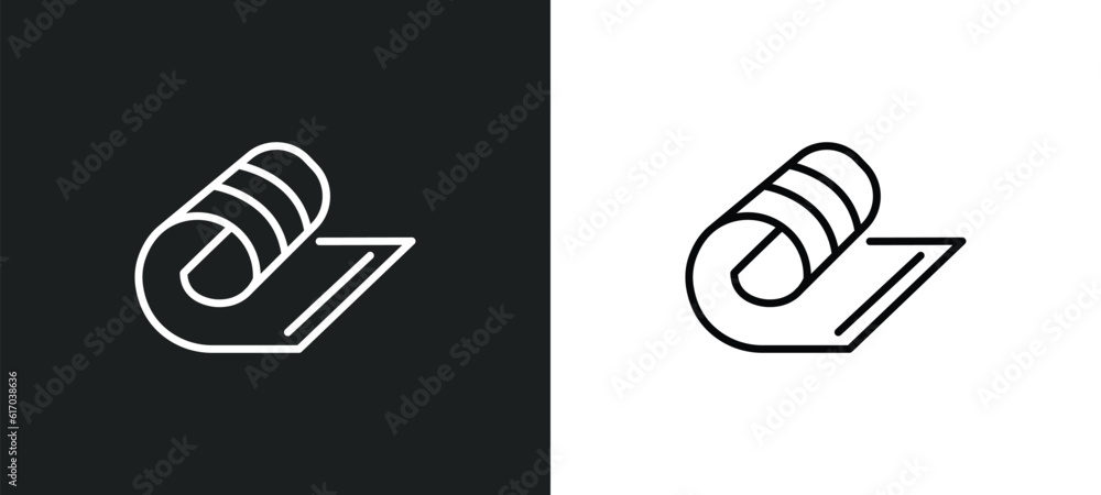 Poster mat line icon in white and black colors. mat flat vector icon from mat collection for web, mobile ap