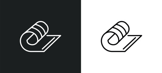 mat line icon in white and black colors. mat flat vector icon from mat collection for web, mobile apps and ui.