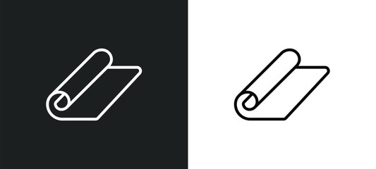 mat for fitness line icon in white and black colors. mat for fitness flat vector icon from mat for fitness collection web, mobile apps and ui.