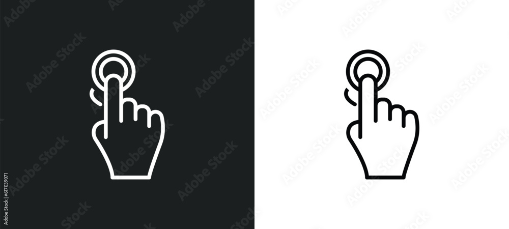 Poster pressing line icon in white and black colors. pressing flat vector icon from pressing collection for