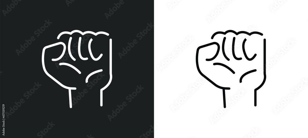 Aufkleber hand gesture line icon in white and black colors. hand gesture flat vector icon from hand gesture co