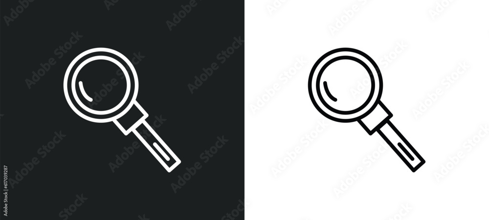Poster look up line icon in white and black colors. look up flat vector icon from look up collection for we
