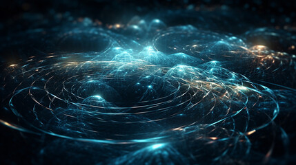 Particle, quantum entanglement (quantum correlation). Quantum mechanics . 3d illustration